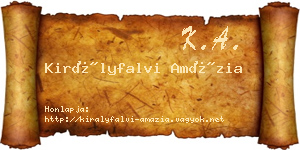 Királyfalvi Amázia névjegykártya